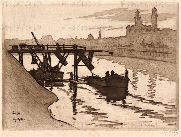 EugÃ¨ne Bejot (French, 1867 - 1931). The Seine at the Trocadero (The Trocadero Seen from the Left Bank), 1894. Etching and aquatint on laid paper. Plate: 229 mm x 315 mm (9.02 in. x 12.4 in.).