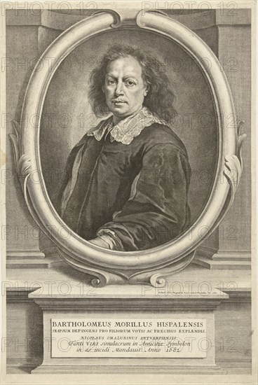 Portrait of the painter Bartolomé Esteban Murillo, Richard Collin, Bartolomé Esteban Murillo, Nicolas Omazur, 1682