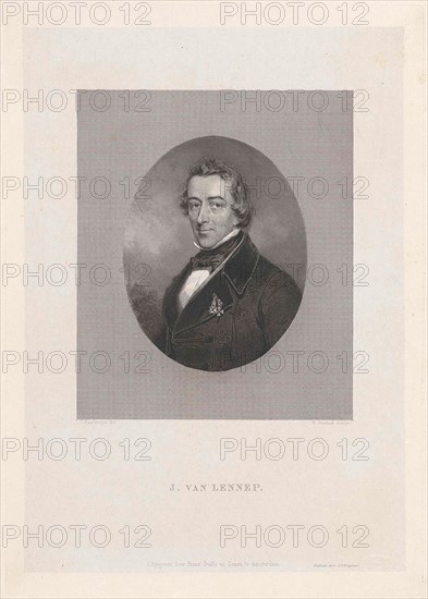 Portrait of Jacob van Lennep, print maker: Willem Steelink I, Johan Coenraad Hamburger, J.F. Brugman, 1836 - 1913