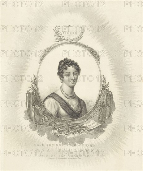 Portrait of Anna Pavlovna Romanowa, Willem van Senus, Evert Maaskamp, 1817