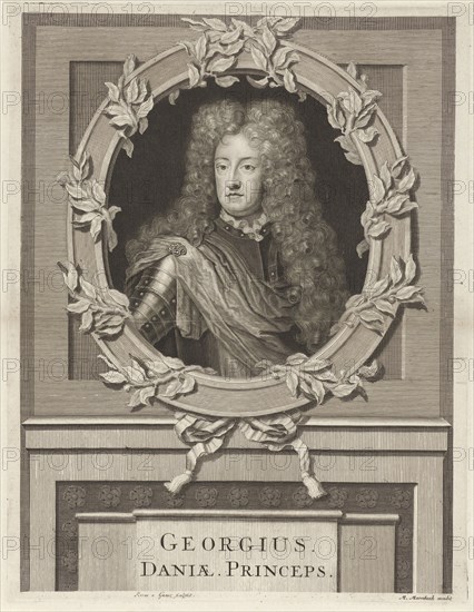 Portrait of George, Prince of Denmark, Pieter van Gunst, Matthijs van Marebeek, 1659 - 1699
