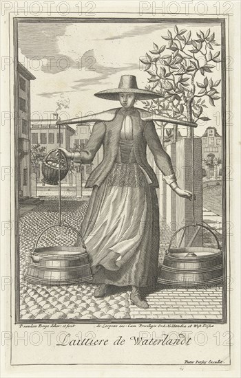 Milkmaid from Waterland, Pieter van den Berge, Pieter Persoy, Jaques Le Moine de lâ€ôEspine, 1669 - in or before 1689