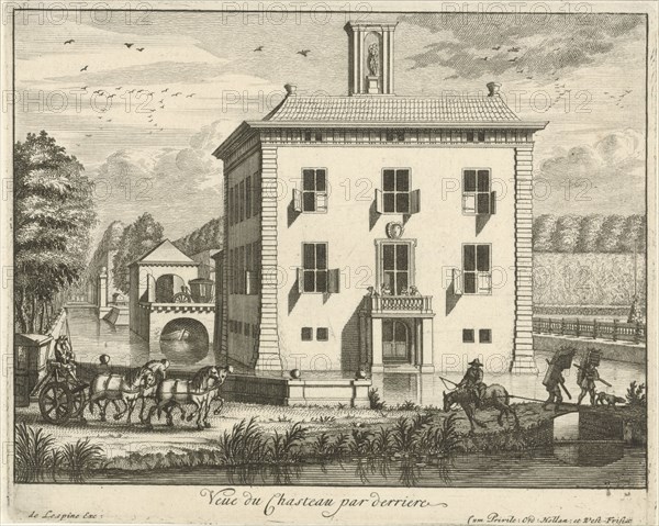 Back of castle Gunterstein, Breukelen, Joseph Mulder, Willem Swidde, Jaques Le Moine de lâ€ôEspine, 1680 - 1696