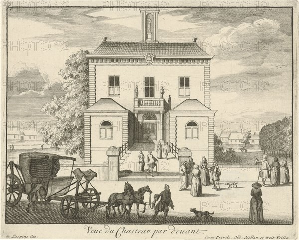 Front of castle Gunterstein, Breukelen, Joseph Mulder, Willem Swidde, Jaques Le Moine de lâ€ôEspine, 1680 - 1696