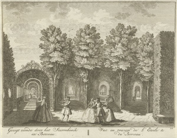 View of the Sterrenbos in the garden of House ter Meer in Maarssen, The Netherlands, Hendrik de Leth, c. 1740