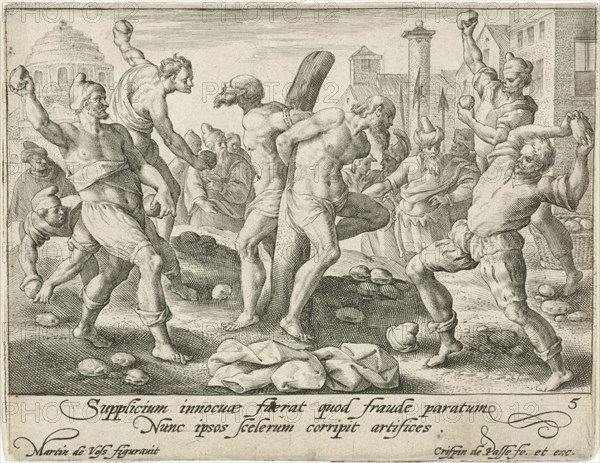 Stoning of the Elders, Crispijn van de Passe (I), 1574 - 1637