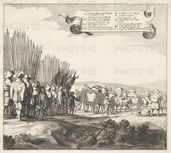 Exodus from the Spanish army from Maastricht, 1632 (plate 6), Jan van de Velde (II), Jan Martszen de Jonge, Claes Jansz. Visscher (II), 1632