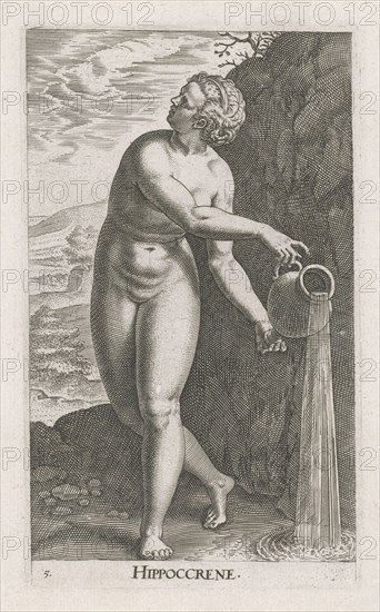 Water Nymph Hippoccrene, Philips Galle, 1587