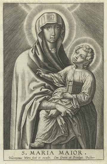 Mary with the Christ Child, Hieronymus Wierix, 1563 - before 1600