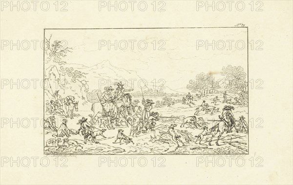 Boar Hunt, Joannes Bemme, 1800 - 1841