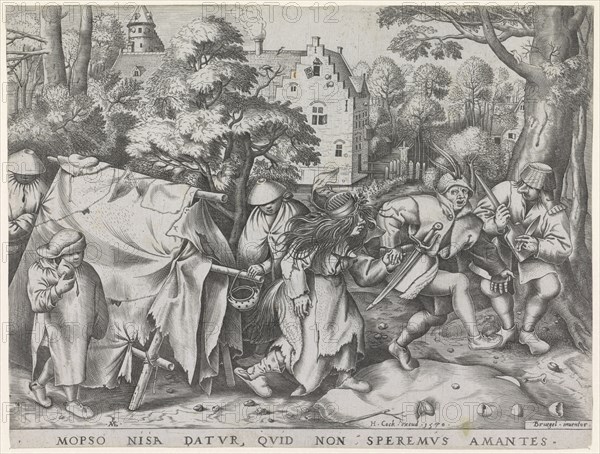 Dirty bride or wedding of Mopsus and Nisa, Pieter van der Heyden, Hieronymus Cock, 1570