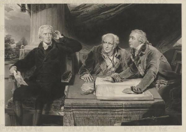 The Baring family father and two sons? at a table with merchants' books, MacInnes Edward?, Thomas Lawrence