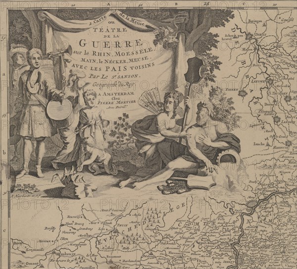 Map of the area east and south of Brussels and the county of Namur (leaf left) Belgium, Cornelis Huyberts, Sanson, Pieter Mortier, 1689 - 1712