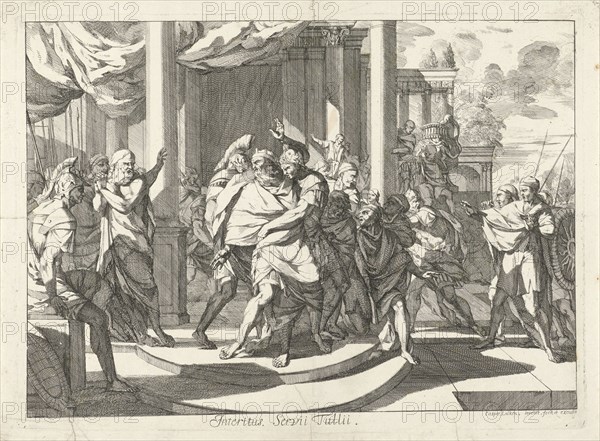 Servian Tullius, King of Rome, killed, Caspar Luyken, 1698 - 1708