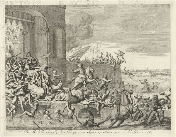 French Fury in Antwerp, Belgium, 1583, Jan Luyken, 1679 - 1684