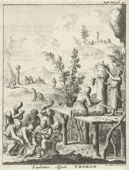 Laplanders worship God Thoron, Jan Luyken, 1682