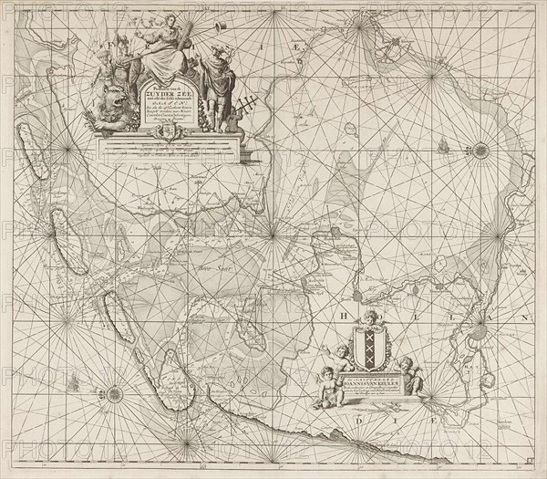 Sea chart of the Zuiderzee and the Wadden Sea, Jan Luyken, Johannes van Keulen (I), unknown, 1681 - 1799