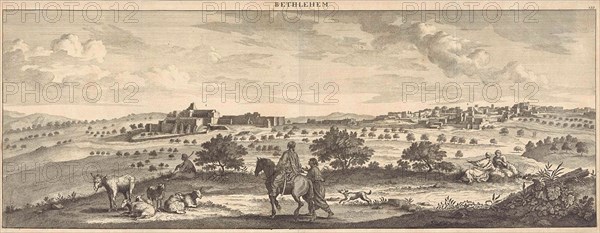 View of Bethlehem, Israel, print maker: Jan Luyken, print maker: Pieter Schenk I, Cornelis de Bruyn, 1698