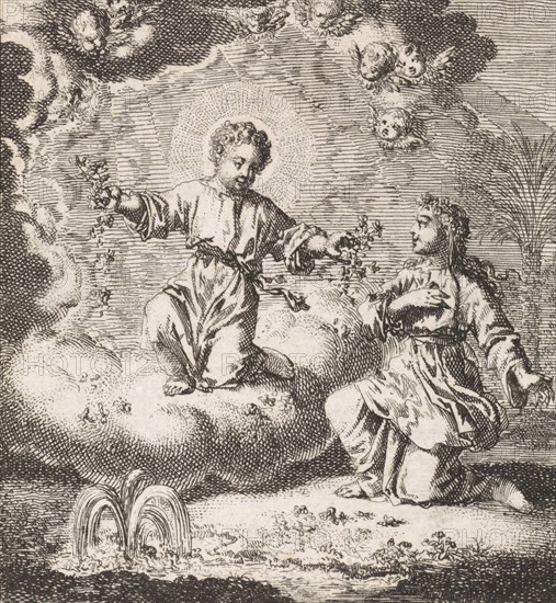 Personified soul meets Christ, Jan Luyken, 1714