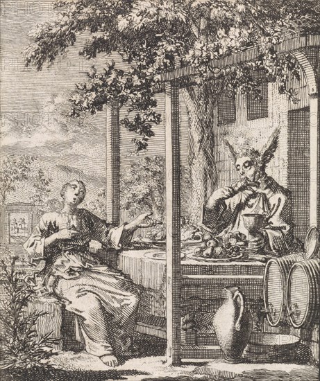 Personified soul doesn't like the taste of meat anymore, Jan Luyken, 1714