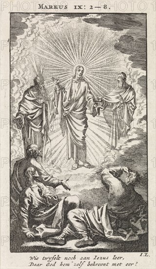 Transfiguration of Christ on Mount Tabor, Jan Luyken, wed. Arentsz Pieter Cornelis van der Sys II, 1712