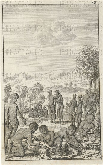 Marriage among the Hottentots, Jan Luyken, Jan Bouman, 1681