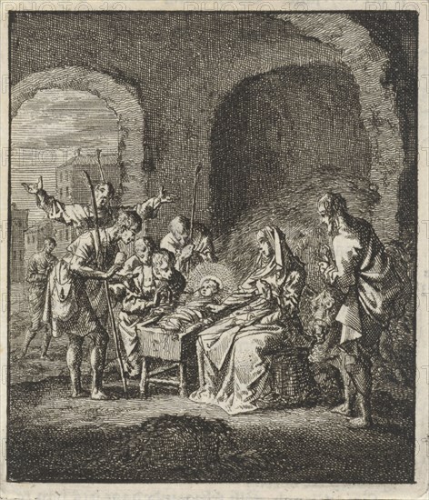 Adoration of the Shepherds, Jan Luyken, Jan Rieuwertsz. (II), Barent Visscher, 1706