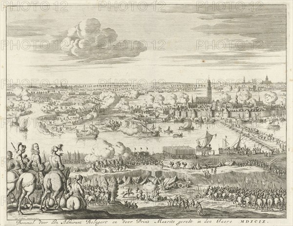 Siege of Zaltbommel by Mendoza, 1599, Jan Luyken, 1681 - 1684