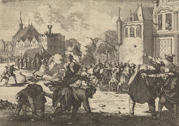 Riots in Lublin during the funeral of a non-Catholic, 1632, Caspar Luyken, Pieter van der Aa (I), 1698