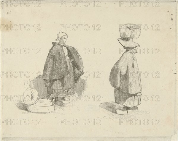 Two women, Charles Rochussen, 1824 - 1894