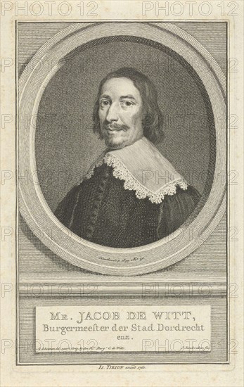Portrait of Jacob de Witt, Jacob Houbraken, Isaak Tirion, 1760