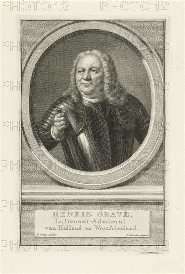 Portrait of Henry Grave, Jacob Houbraken, 1749 - 1759