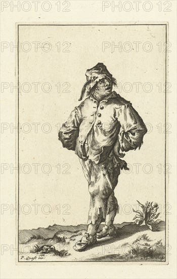 Ragged peasant dressed in rags, Cornelis Danckerts (I), Justus Danckerts, unknown, 1613-1656