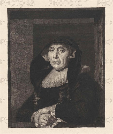 Portrait of an old woman, known as Bayken van Bracht, print maker: Willem Steelink II, Govert Flinck, 1890 and/or 1888 - 1891