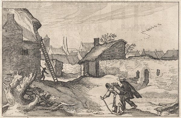 Farm in a city, Claes Jansz. Visscher (II), Abraham Bloemaert, BoÃ«tius Adamsz. Bolswert, 1620