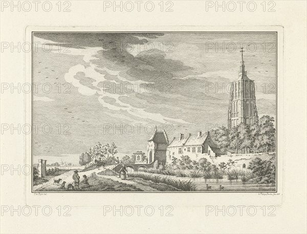 View of the Heukelumse Gate in Asperen, The Netherlands, Caspar Jacobsz. Philips, 1758