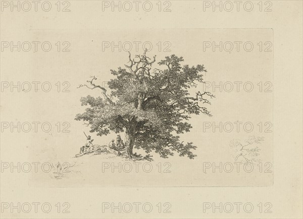 Company under an oak, Remigius Adrianus Haanen, c. 1827 - 1879