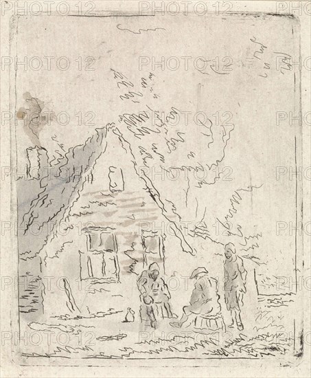 Three farmers for farm, Pieter Janson, 1780 - 1851
