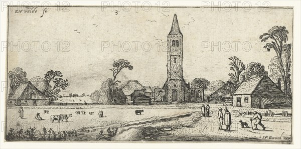 Hikers on a path to Spaarnwoude, The Netherlands, print maker: Esaias van de Velde, Johannes Pietersz. Berendrecht, 1615 - 1616