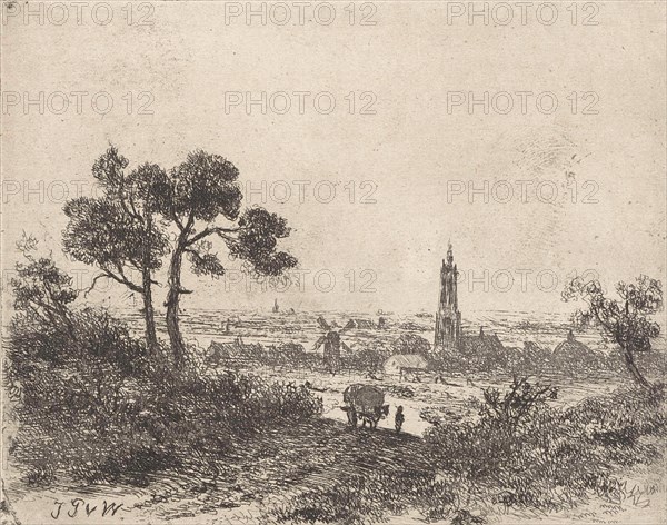 View of Rhenen (?), Johannes Pieter van Wisselingh, 1830 - 1878