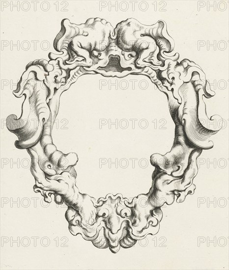 Cartouche with lobe ornament, the top two samples, Michiel Mosijn, Gerbrand van den Eeckhout, Clement de Jonghe, 1640 - 1655