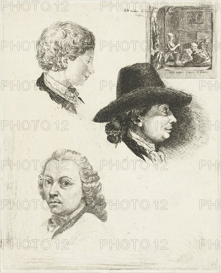 Study Sheet with portraits of Louis Bernard Coclers and his family, Louis Bernard Coclers, 1780