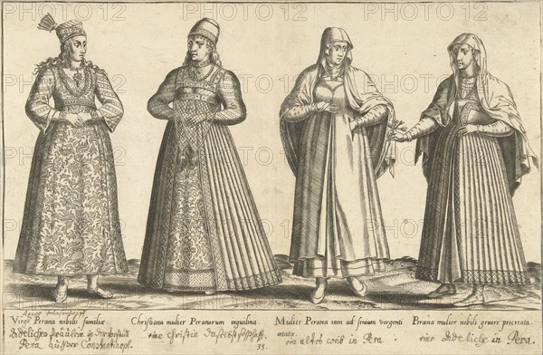 Women's Dress from Constantinople around 1580, istanbul Turkey, Abraham de Bruyn, Joos de Bosscher, 1581