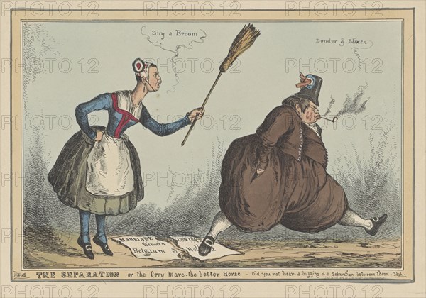 Cartoon on the separation between the Netherlands and Belgium, 1830, William Heath, Thomas McLean, 1830