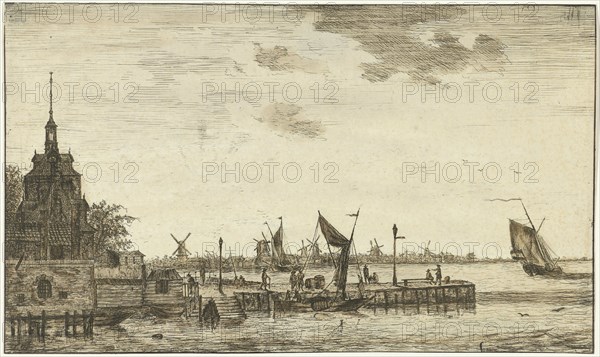 Harbour View of the Old Hooft Rotterdam, The Netherlands, print maker: Hendrik Kobell, 1768