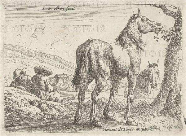 Eating horse, Jan van Aken, Clement de Jonghe, 1624 - 1661