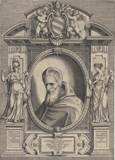 Portrait of Pope Pius V., Philippe de Soye, Antonio Lafreri, 1566