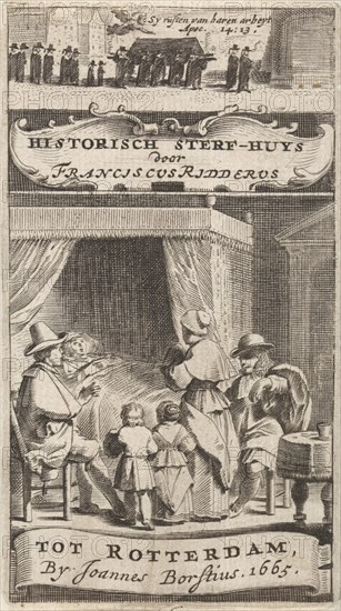 Title page for F. Ridderus Historical sterf-huys, 1665. Pieter Holsteyn (II), Johannes Borstius, 1665