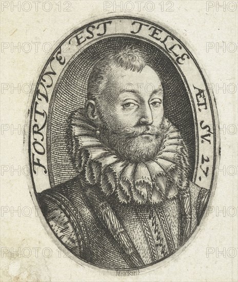 Portrait of Jan van Heussen (?), Hendrick Goltzius, 1579 - 1584