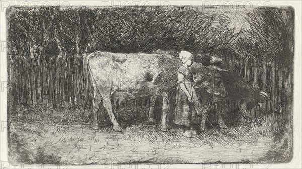 Girl with the cows, Anton Mauve, 1848 - 1888